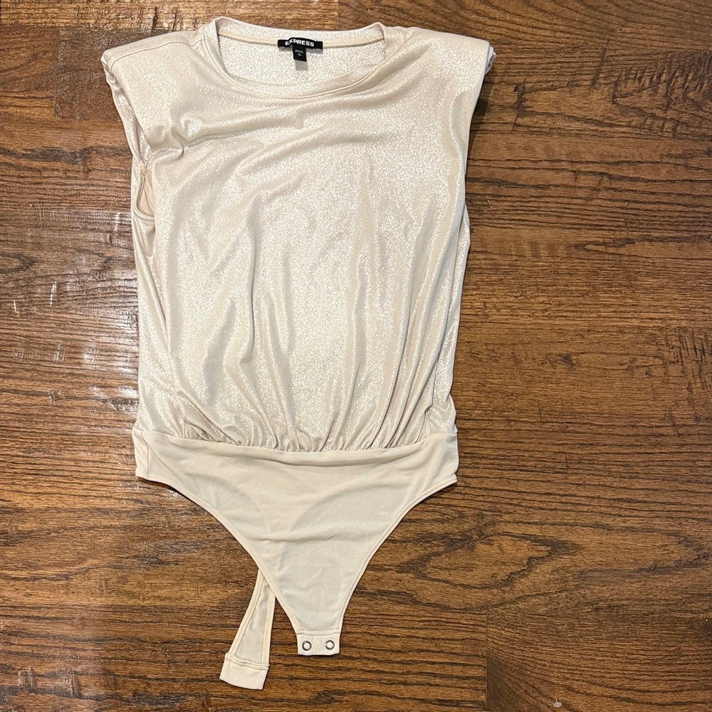 Express Sparkle Cream Bodysuit